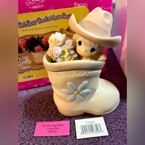 Precious Moments Cowboy GIFT SET--“You Bet Your Boots I Love You,” #120121.